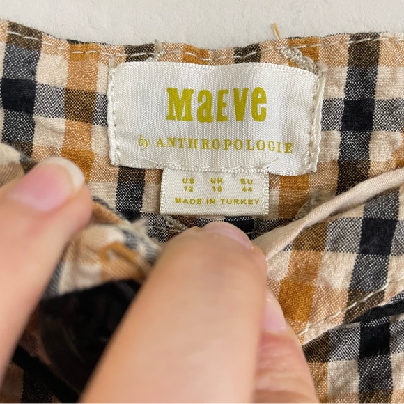 Maeve High-Rise Seersucker Wide Leg Plaid Trousers Size 12 by Anthropologie - Picture 5 of 11